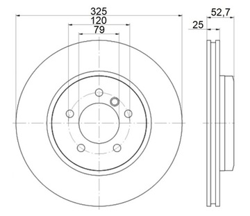 MIKODA 0448 GT ДИСКИ BMW 3 E46 98r - передние 325мм