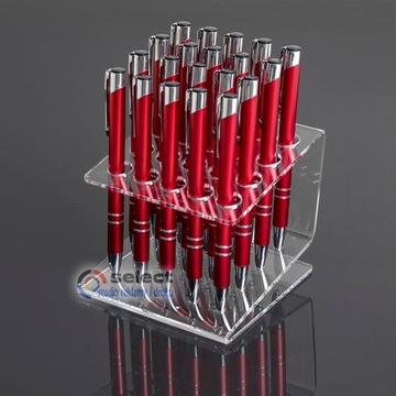 STOJAK EKSPOZYTOR NA DŁUGOPISY na 20 szt z PLEXI