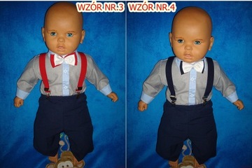 KOSZULA-BODY SPODNIE SZELKI MUSZKA DO CHRZTU r.98