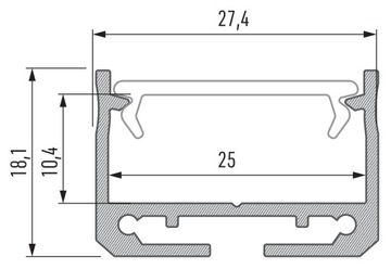 Profil aluminiowy LUMINES SILEDA anodowany 2m