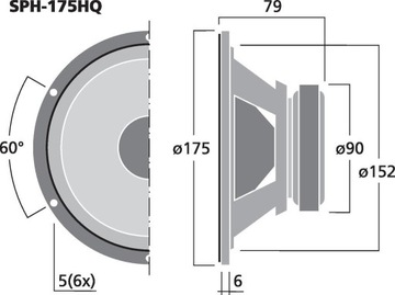 MONACOR SPH-175HQ НЧ-динамик 70 Вт