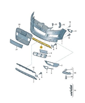 РЕШЕТКА БАМПЕРА ЦЕНТРАЛЬНАЯ ПЕРЕДНЯЯ НИЖНЯЯ AUDI Q7 10-15