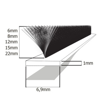 фото ориг. №7, Gasket brush chop self-adhesive 12x6, 9mm