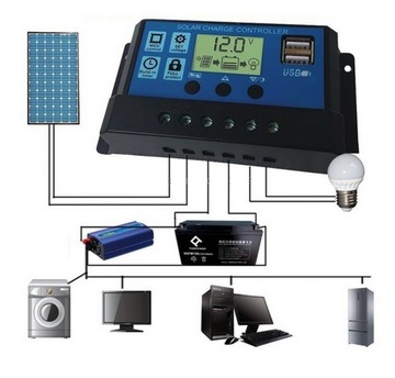 СОЛНЕЧНЫЙ РЕГУЛЯТОР, КОНТРОЛЛЕР ЗАРЯДКИ PWM 10A