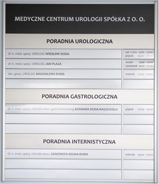 Tablica modułowa panelowa informacyjna na wymiar