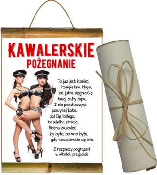 DYPLOM na WIECZÓR KAWALERSKI PANIEŃSKI kawalerskie