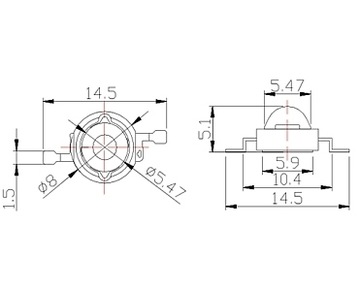 3 Вт PowerLED ИК 730 нм 850 нм 940 нм ИНФРАКРАСНЫЙ