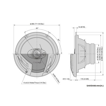 Автомобильные колонки Pioneer TS-A2503I 25 см / 250 мм, 3-полосные, 420 Вт