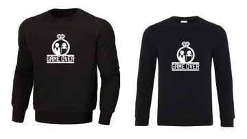 Bluza bluzy dla par małżeństw GAME OVER czarne