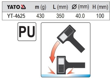 БЕЗОТДАЧНЫЙ молот 430 г 40 мм YATO YT-4625