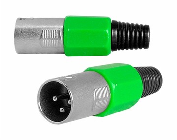 Wtyk XLR mikrofonowy 3pin na kabel ZIELONY fv(0724