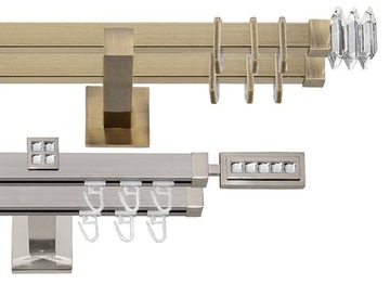 Karnisz podwójny KWADRO 180cm profil rura