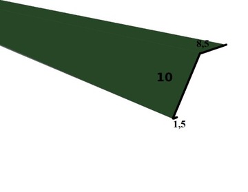 Pas nadrynnowy ZIELEŃ MAT ral 6020 MAT, dł. 1,95