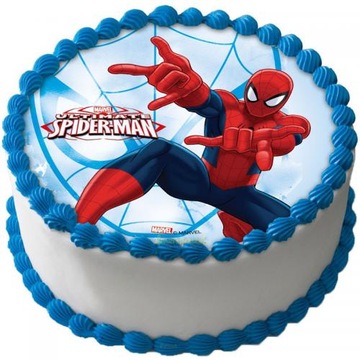 BARDZO GRUBY OPŁATEK NA TORT Spiderman DUŻY 20 CM