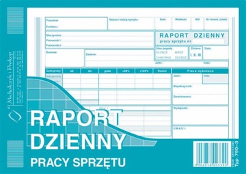 Raport dzienny pracy sprzętu offset Michalczyk i Prokop A5 80 kartek 790-3