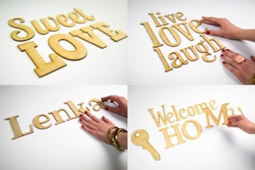 3D надписи слова из дерева - буквы на стену 3-9 см.