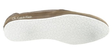 ANNA POLLEN _ CK skóra beż struktura loafers logo