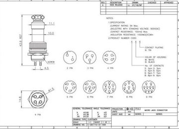 РАЗЪЕМ вилка+розетка MINI NC/CB 3pin МЕТАЛЛ (1966 г.)