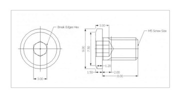 Винт с шестигранной головкой с плоской головкой M5x20mm-10