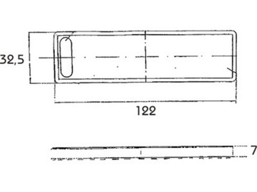 ПРЯМОУГОЛЬНЫЙ ОТРАЖАТЕЛЬ КРАСНЫЙ EU 122 X32,5MM