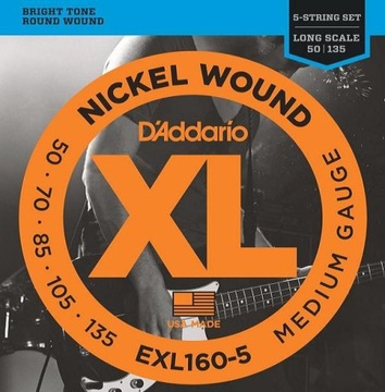 D'ADDARIO EXL160-5 struny do basu 5-str. 50-135