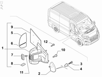 CITROEN JUMPER 06+ ARM x2 КОРПУС ПРАВОГО ЗЕРКАЛА