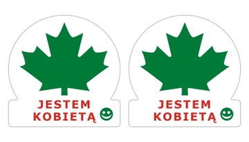 Naklejka ZIELONY LISTEK 2 szt Jestem Kobietą