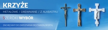 Krzyż drewniany ciemny brąz na ścianę 16 cm frez