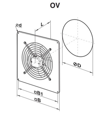 Wentylator osiowy VENTS OV 4E 450 4680m3h MIL-DAM