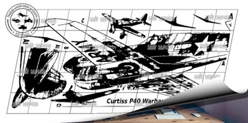 Наклейка на самолет P40 WARHAWK 100х50см на стену 2