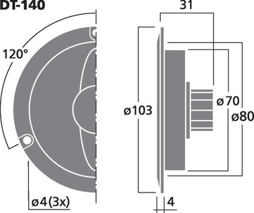 Твитер MONACOR DT-140 40WRMS, 4 Ом