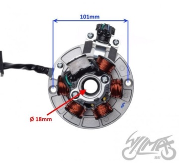 СТАТОР ЗАЖИГАНИЯ 4T CROSS 110 125 6-КАТУШЕЧНЫЙ