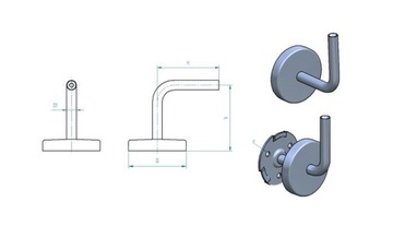 фото ориг. №3, Fasteners railing to spawu, stainless steel, ce