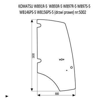 SZYBA DRZWI KOMATSU WB91R WB93R WB97R WB146PS WB1