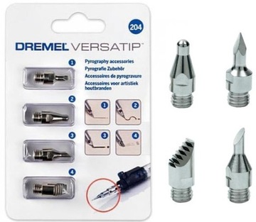 Grot do lutownic gazowych Dremel Versatip 204 zestaw do pirografii 4 sztuki