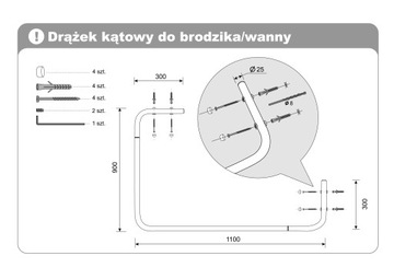 УГЛОВАЯ ДУШЕВАЯ ШТОРКА ДУШЕВОЙ ПОДДОН 90X110