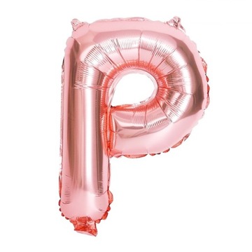 Balon Literka Litera P Urodziny Różowe Złoto 40cm