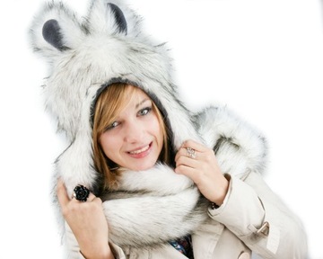 CZAPKA PLUSZOWA ZAJĄC 3W1 POLAR SZARACZEK S