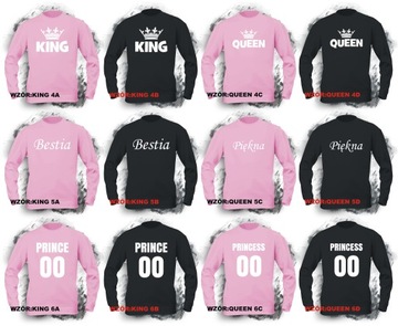 Bluza KING QUEEN bluzy dla zakochanych PAR kpl. XS