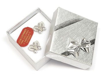 Srebrny ROD. naszyjnik i kolczyki MOTYLE,łańcuszek