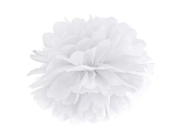 POMPON BIBUŁOWY 25 CM BIAŁY PARTY ŚLUB