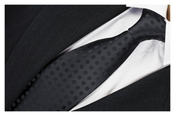 Модный галстук из гладкого жаккарда, POTTLES, ЧЕРНЫЙ rc313