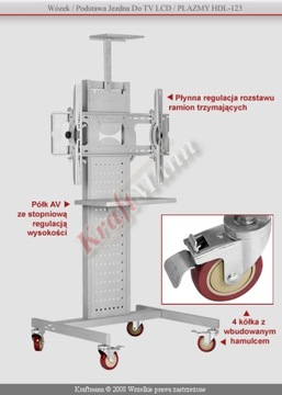 STOJAK STOLIK WOZEK 75KG DO TV LCD PLAZMY LED