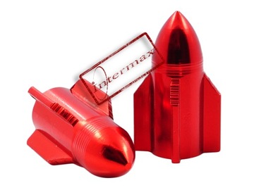 ДЕКОРАТИВНЫЕ КРАСНЫЕ РАКЕТЫ КОЛПАЧКИ ​​НА КОЛЕСА - ПАРА