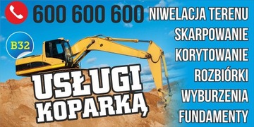 Reklama Baner reklamowy - Usługi koparką 3x1m