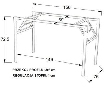 Металлический каркас стола СКЛАДНОЙ 156x76 см NY-A024