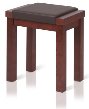 Taboret DREWNIANY LINEA stołek miękkie siedzisko