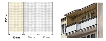 БЕЖЕВАЯ ПРОЧНАЯ СЕТКА ДЛЯ ПТИЦ БАЛКОННАЯ 250см