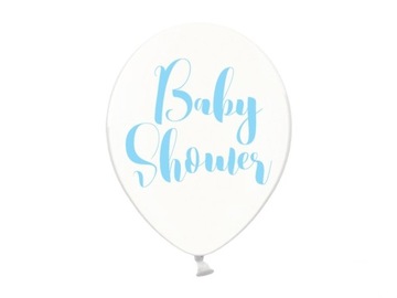 Balon Przezroczysty Baby Shower błękitny 1szt.