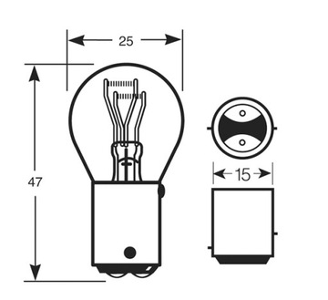 Żarówka P21/4W M-Tech BAZ15d 21/4W 12V